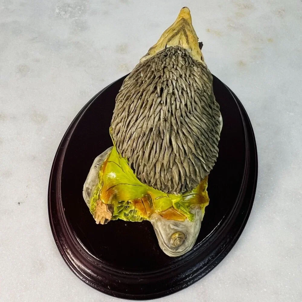 Hedgehog Figural‎ Sculpture On Wooden Plinth By Originalities Form Core Cabin